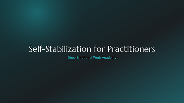 Self-Stabilization for Practitioners - Deep Emotional Work Academy